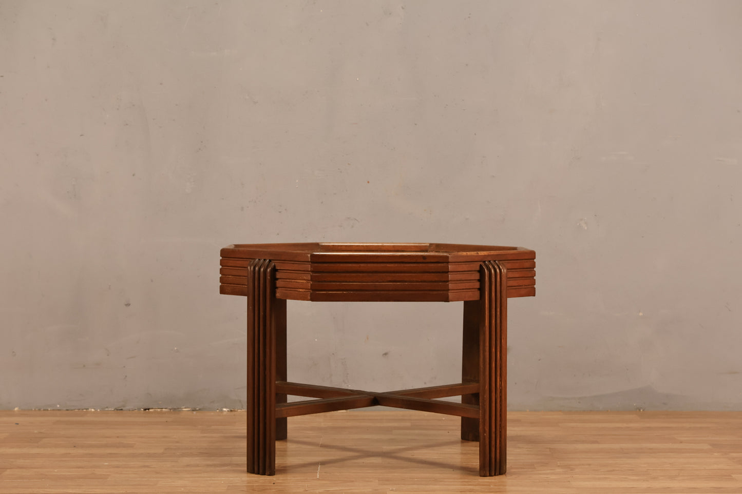 Deco Octagonal Glass-Top Coffee Table