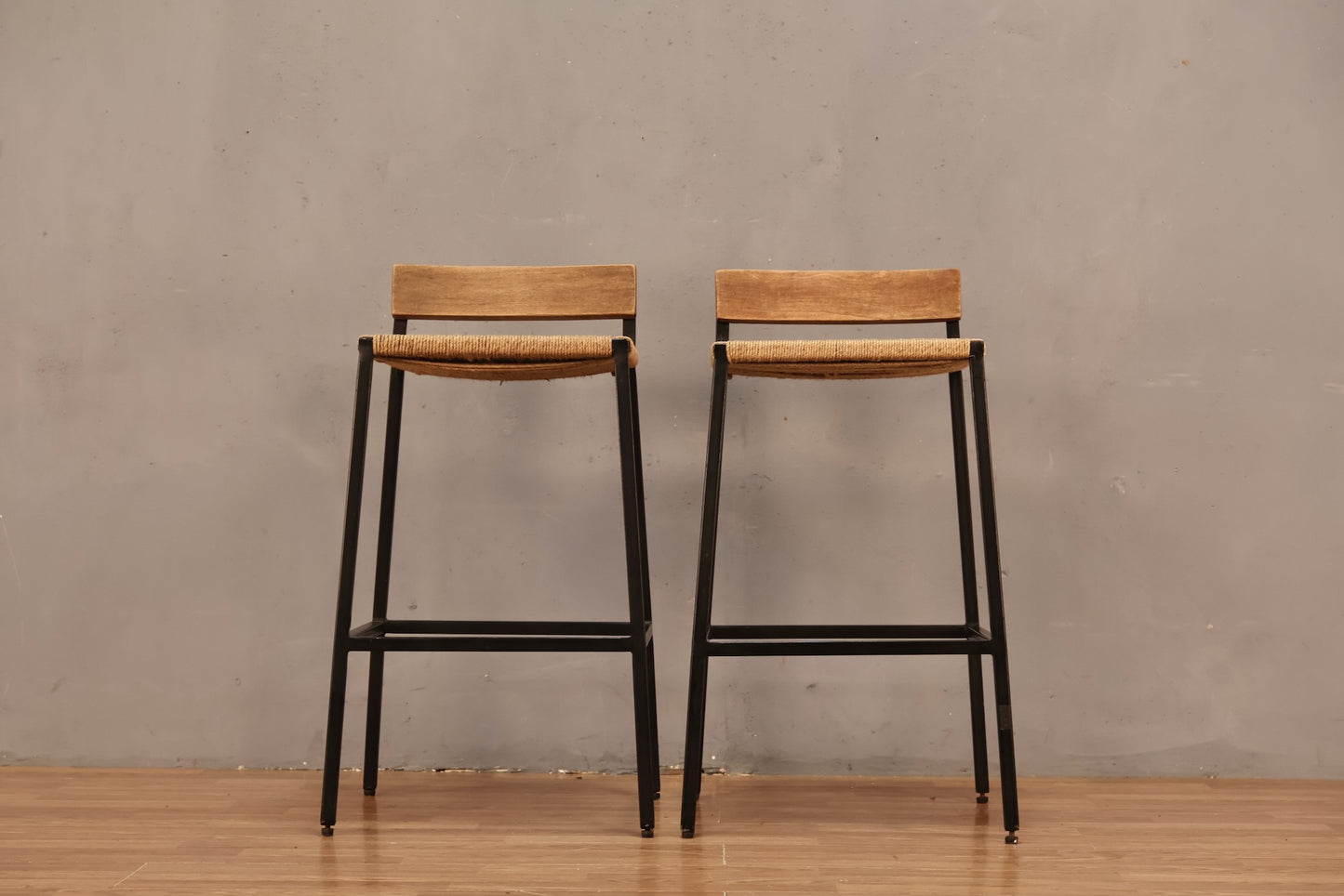 Contemporary Rope-Seat Bar Stool - ONLINE ONLY