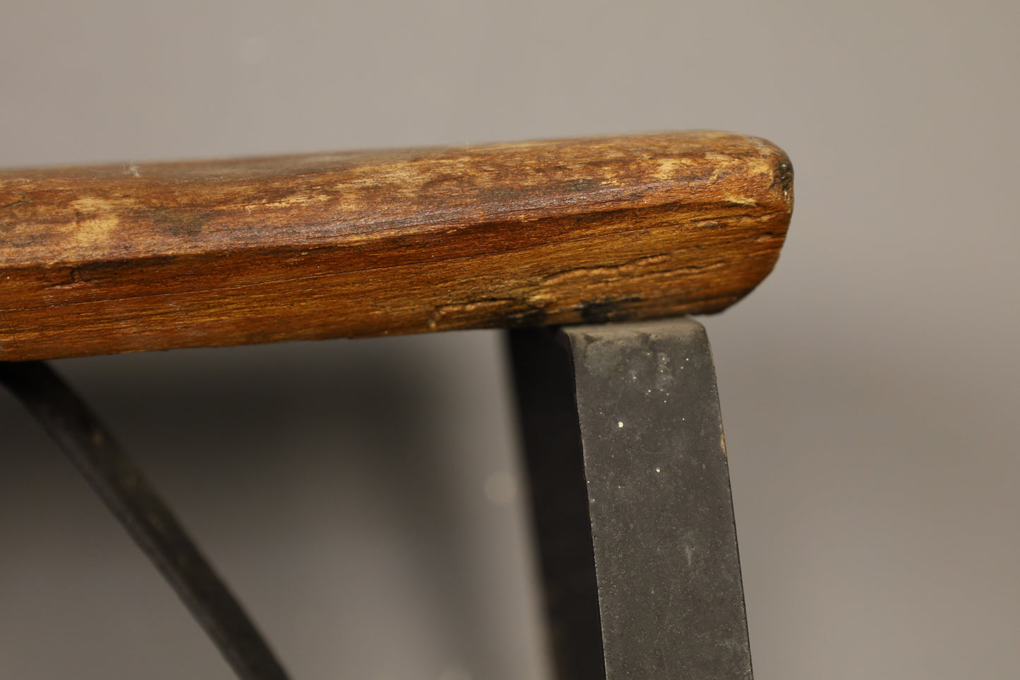 Low Industrial Wood & Iron Stool