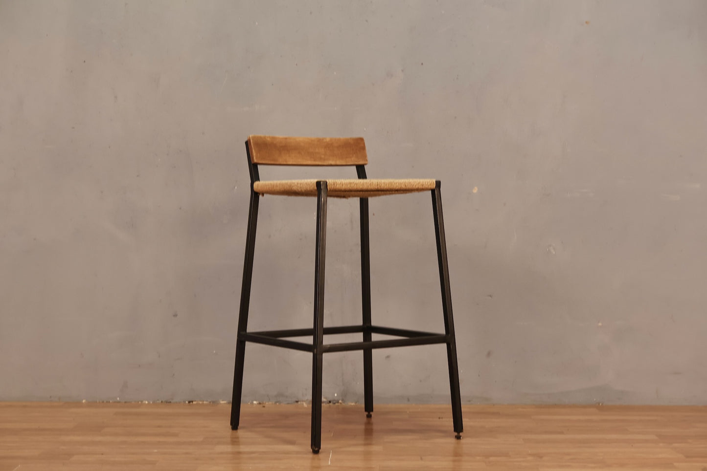 Contemporary Rope-Seat Bar Stool - ONLINE ONLY