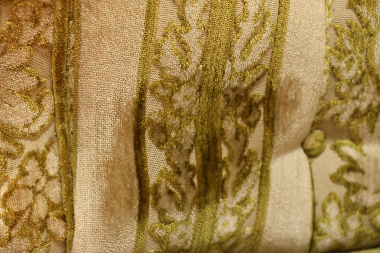 Green-Gold Velveteen Sofa - ONLINE ONLY