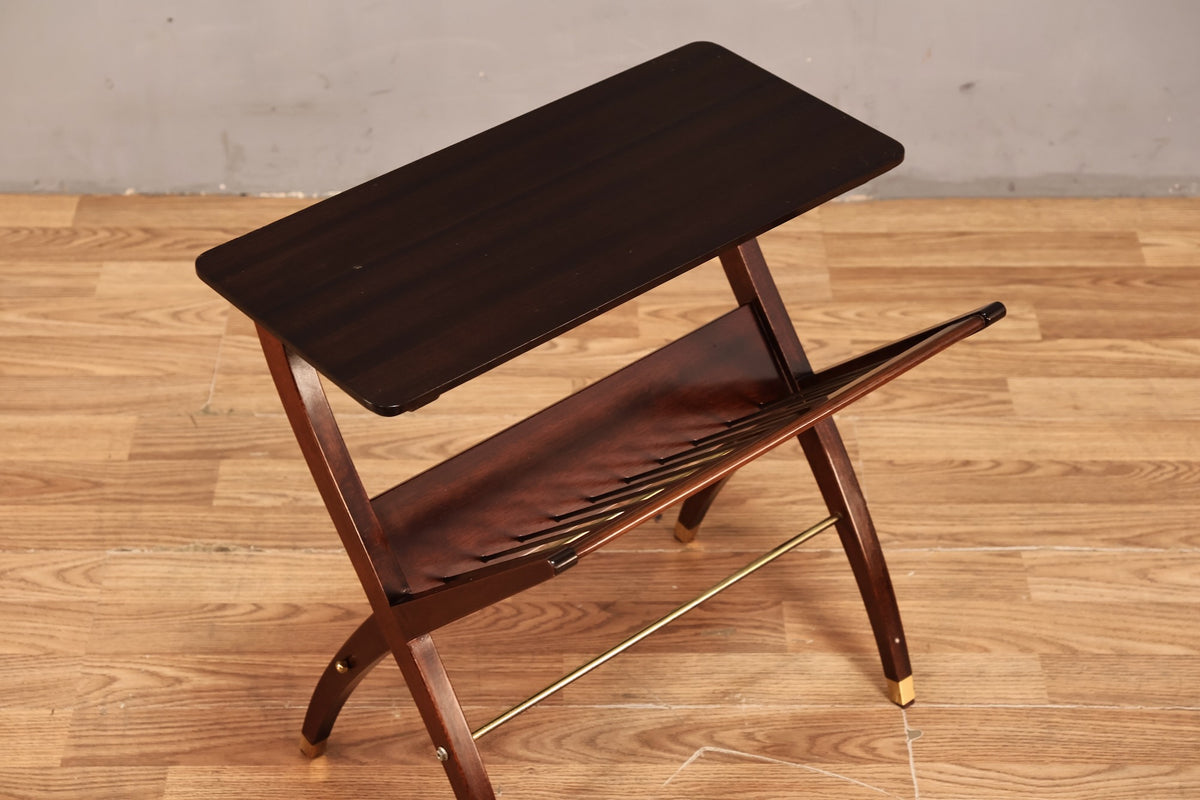 Dark Mahogany Hourglass Side Table