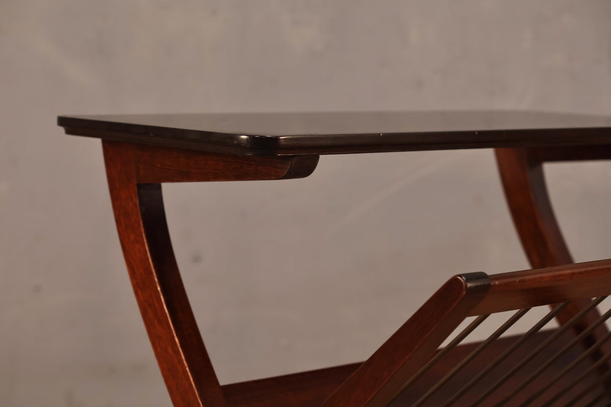 Dark Mahogany Hourglass Side Table