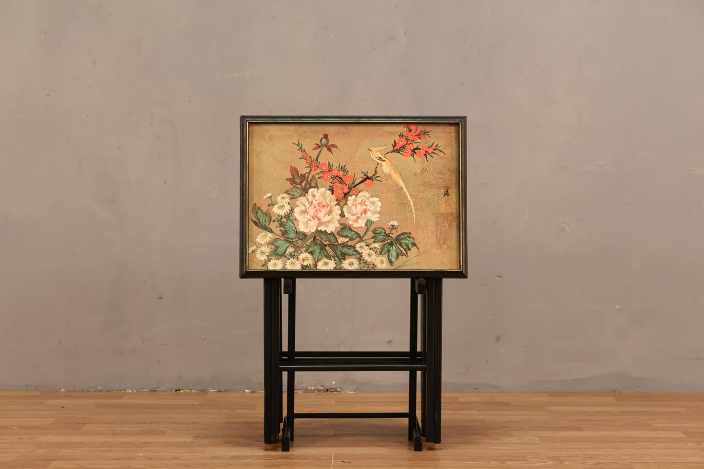 Set of 4 Chinese Garden Tray Tables