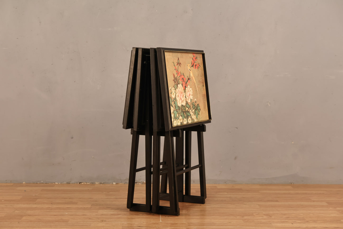 Set of 4 Chinese Garden Tray Tables