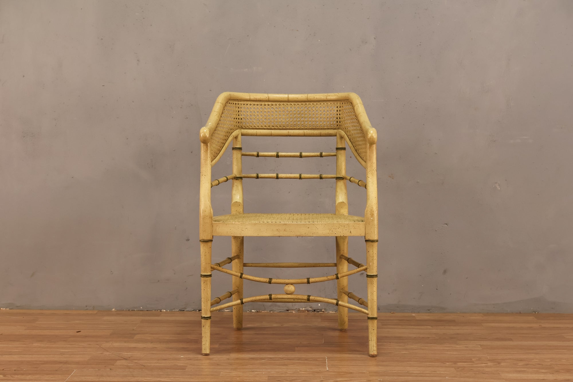 Hollywood Regency Vanilla Cane Armchair - ONLINE ONLY – Furnish Green