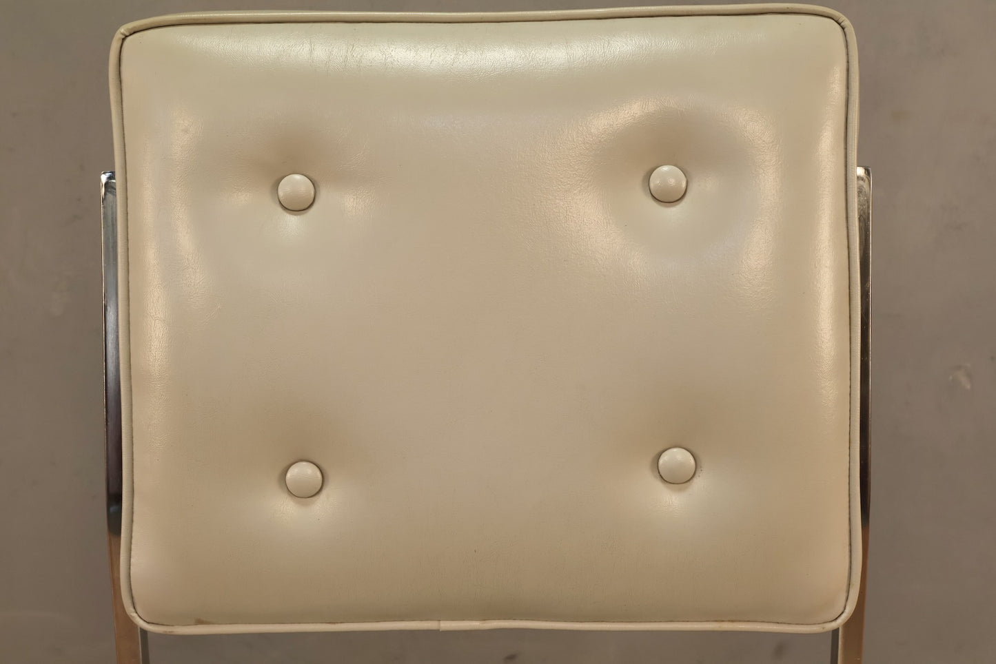 Chrome & White Vinyl Side Chair