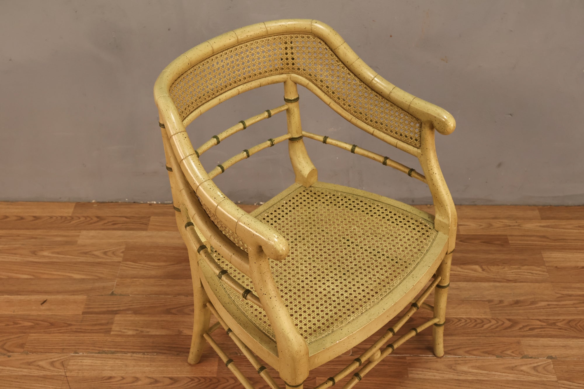 Hollywood Regency Vanilla Cane Armchair - ONLINE ONLY – Furnish Green