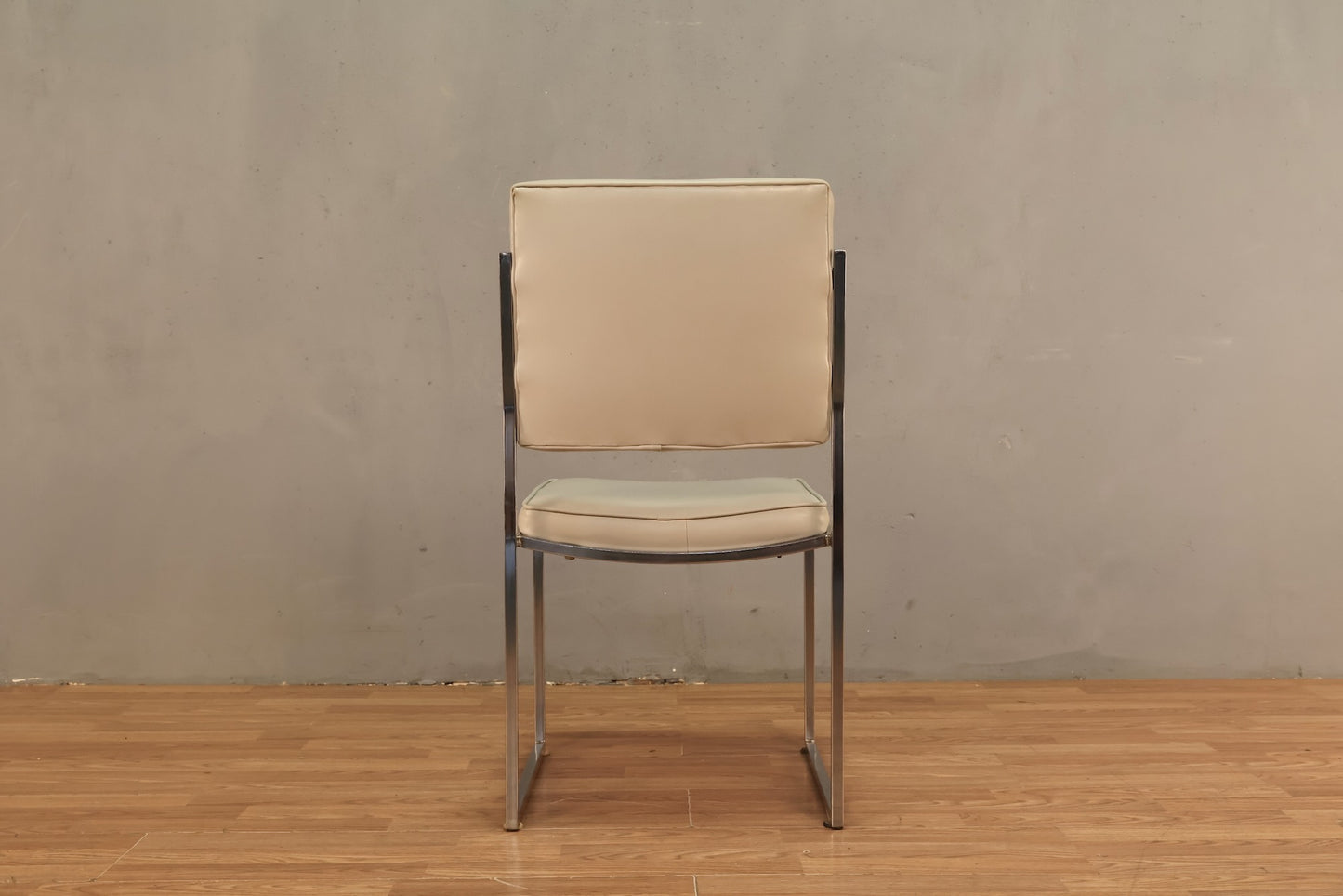 Chrome & White Vinyl Side Chair