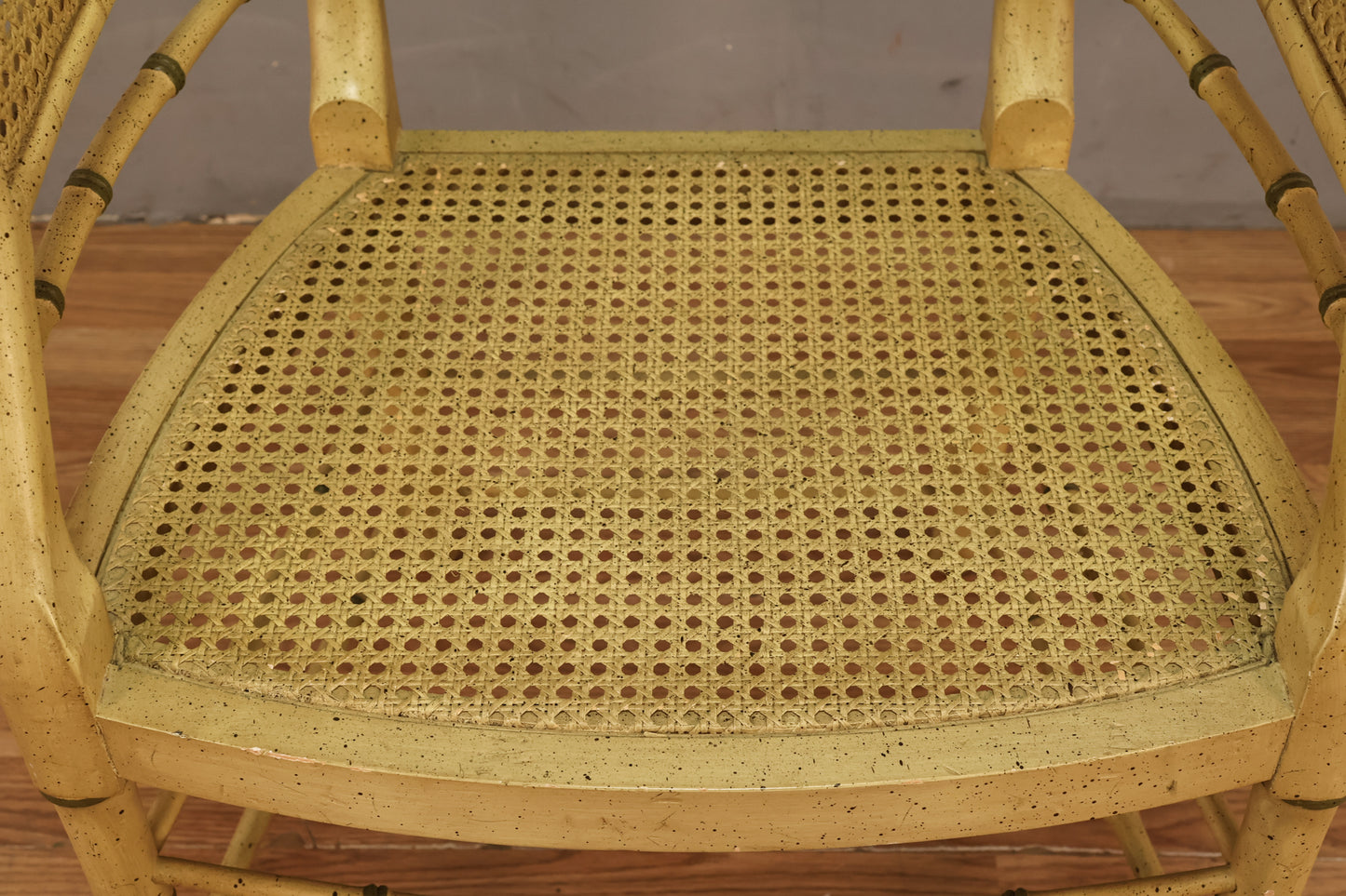Hollywood Regency Vanilla Cane Armchair - ONLINE ONLY