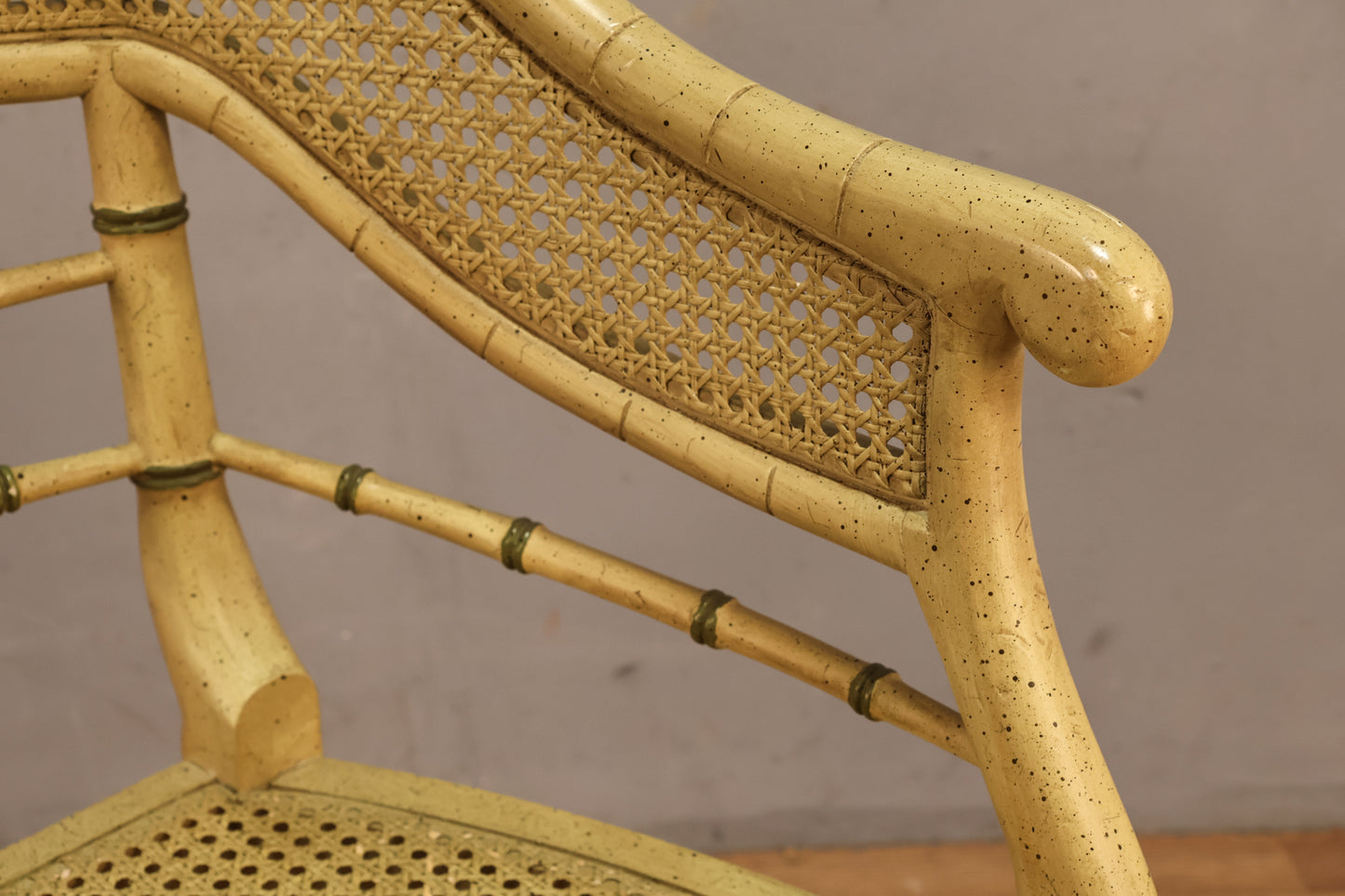 Hollywood Regency Vanilla Cane Armchair - ONLINE ONLY