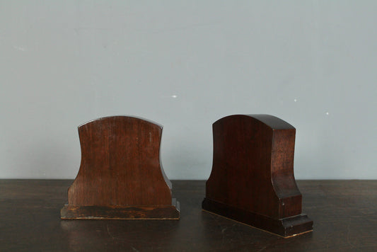 Pair of Walnut Shield Bookends