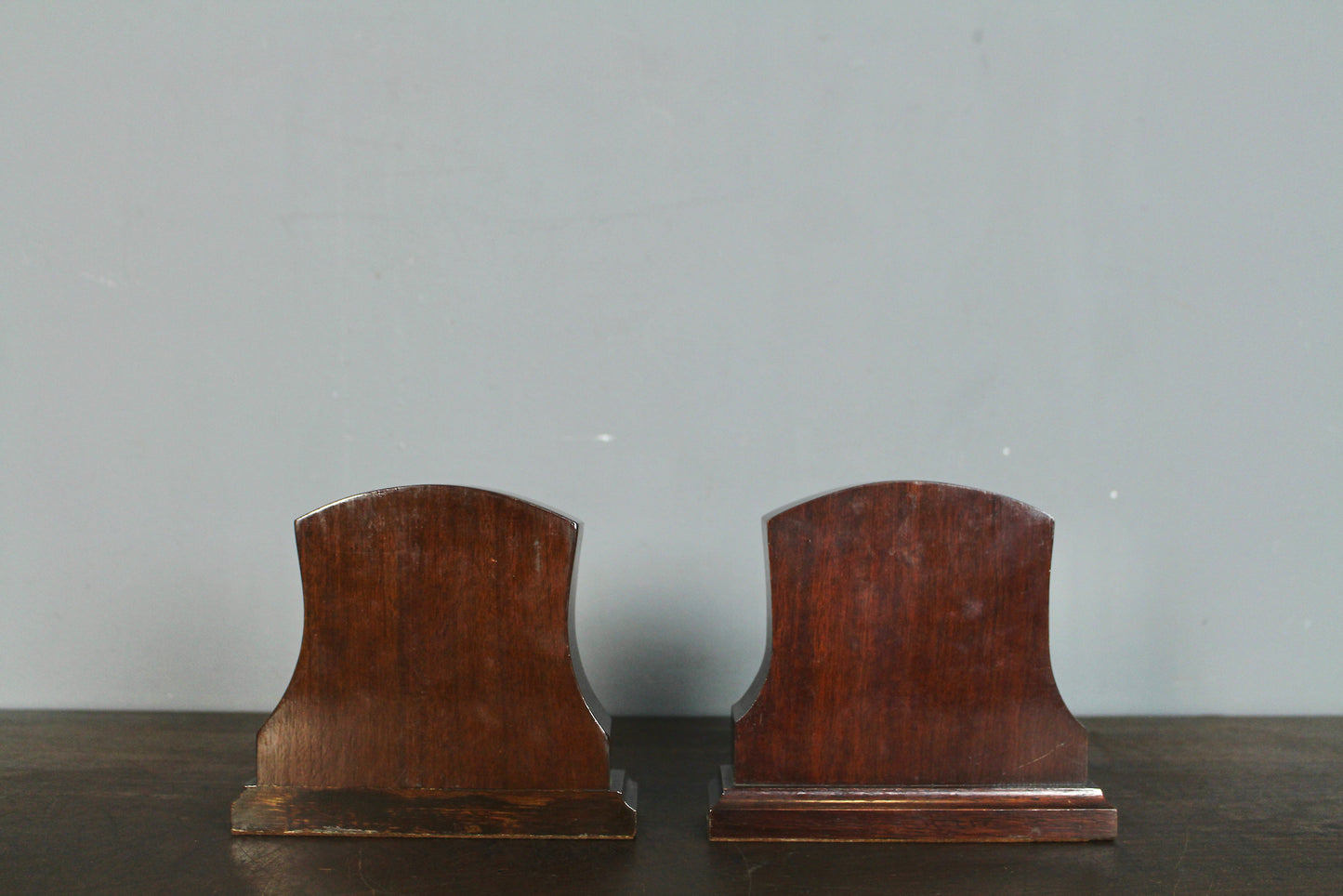 Pair of Walnut Shield Bookends