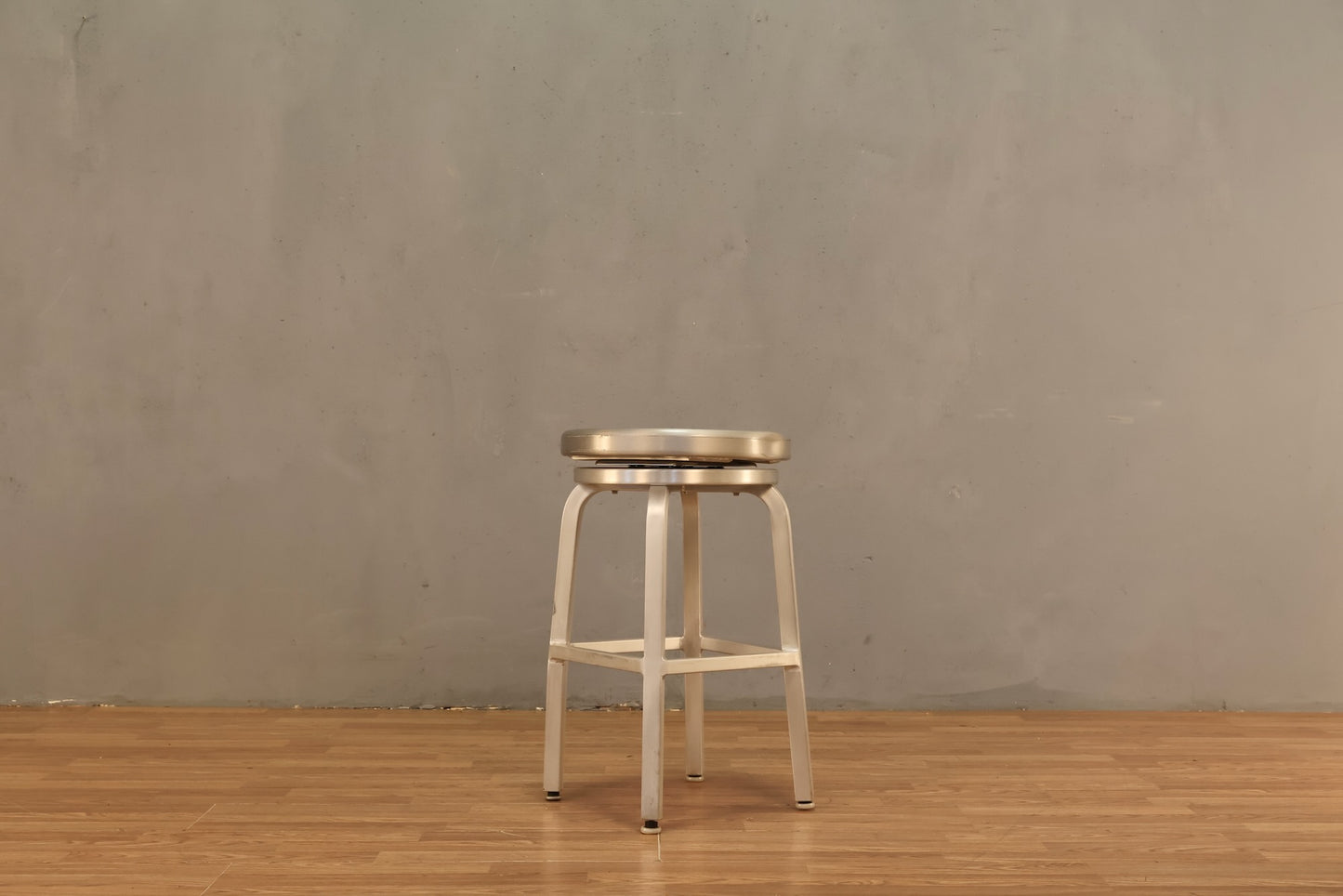 Contemporary Brushed Silver Stool