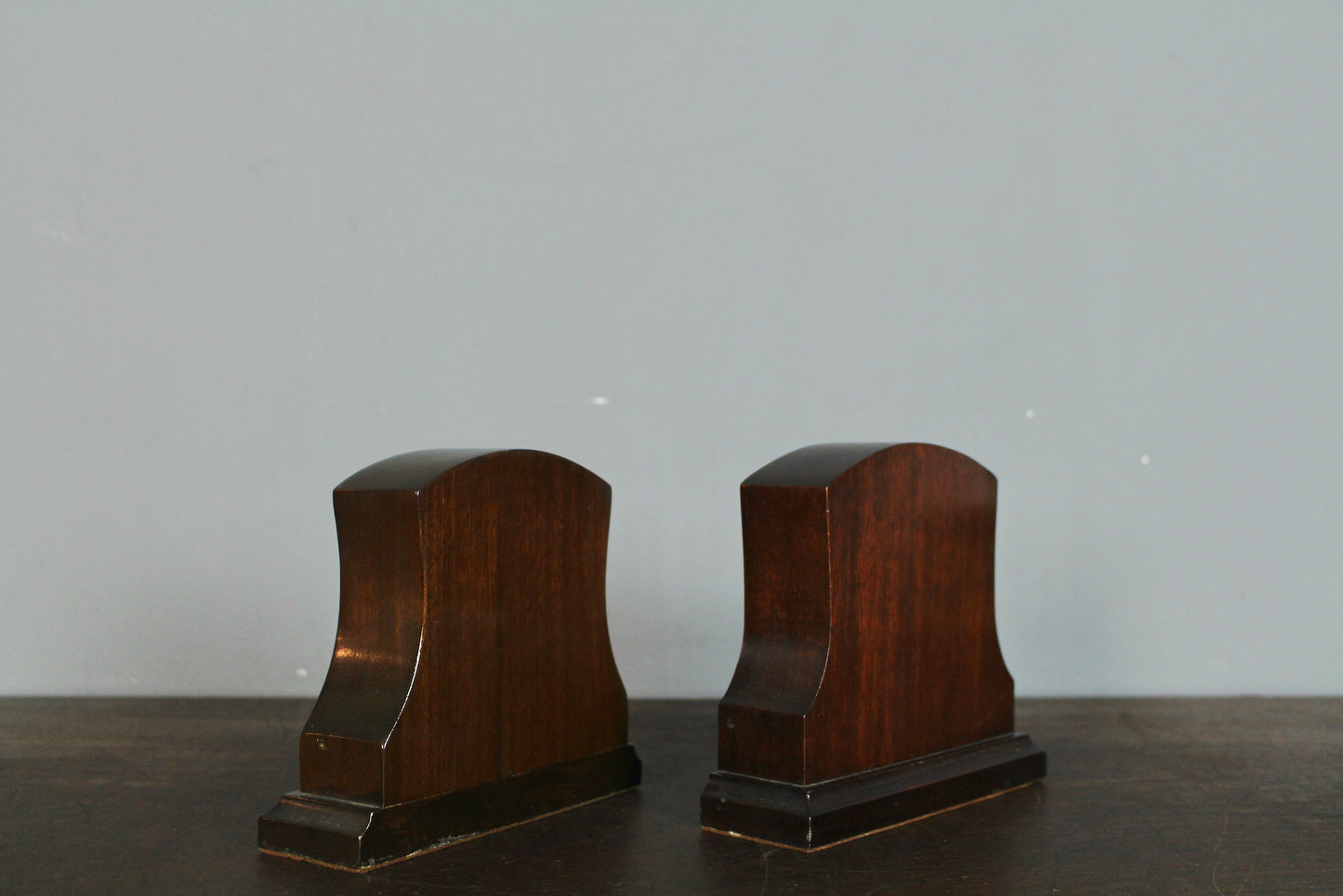 Pair of Walnut Shield Bookends