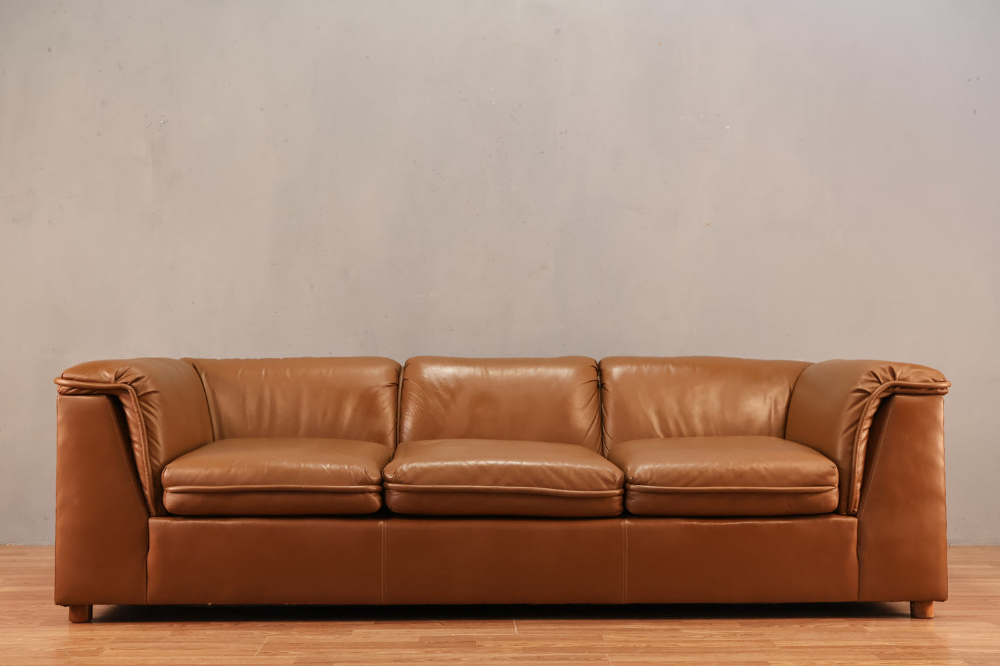 Mocha Leather Sofa - ONLINE ONLY