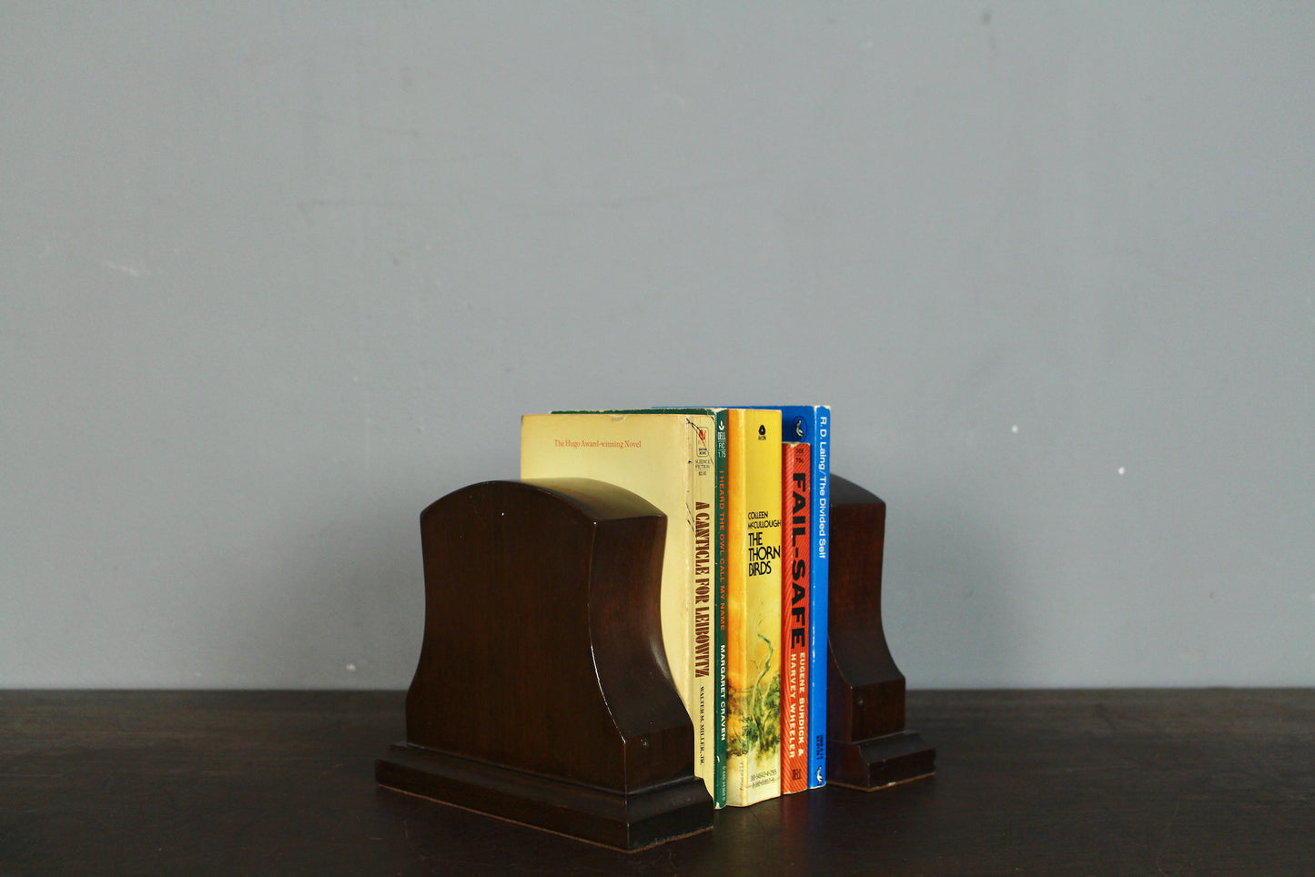 Pair of Walnut Shield Bookends