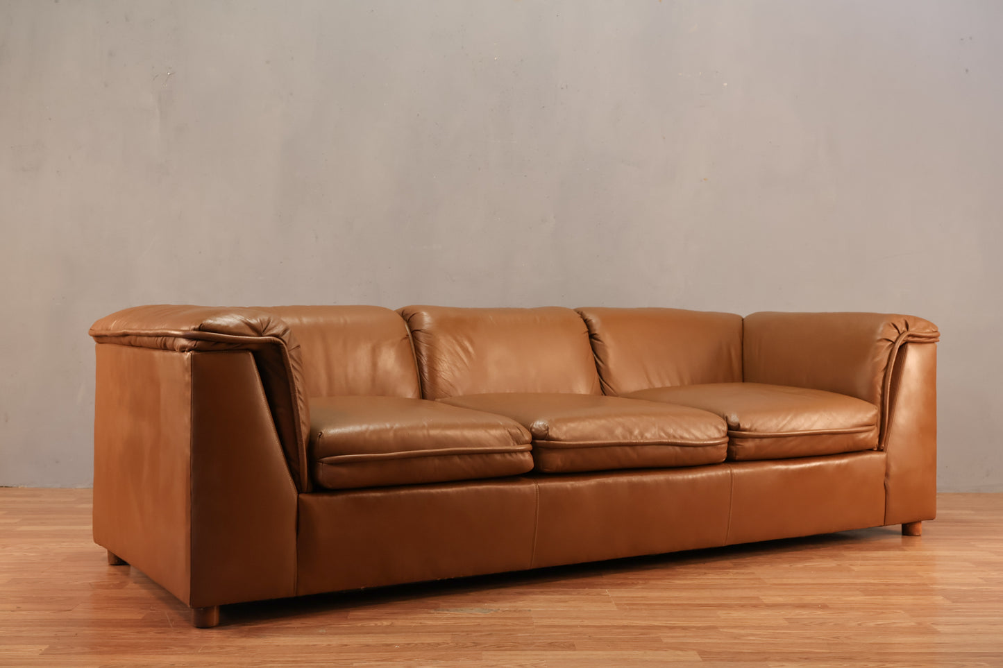 Mocha Leather Sofa - ONLINE ONLY