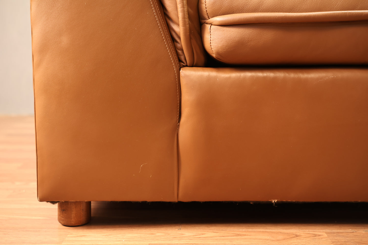 Mocha Leather Sofa - ONLINE ONLY