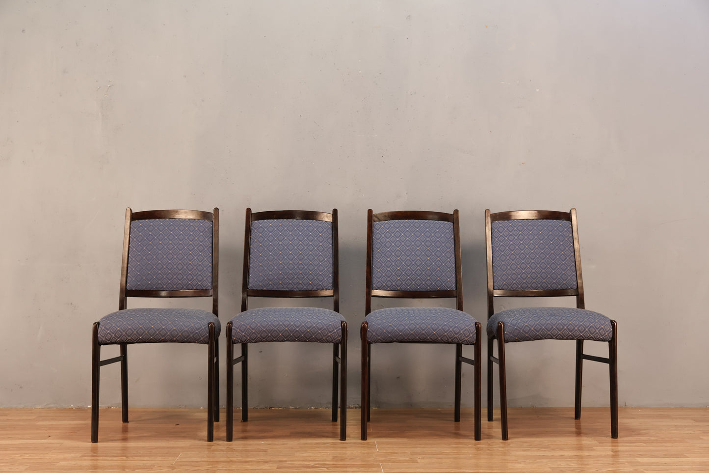 Rosewood & Blue Side Chair
