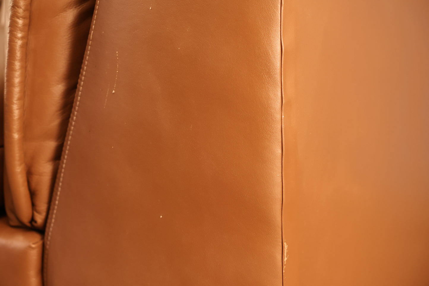 Mocha Leather Sofa - ONLINE ONLY