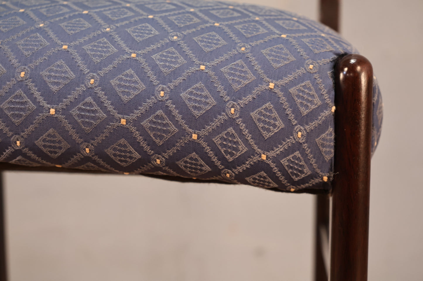 Rosewood & Blue Side Chair