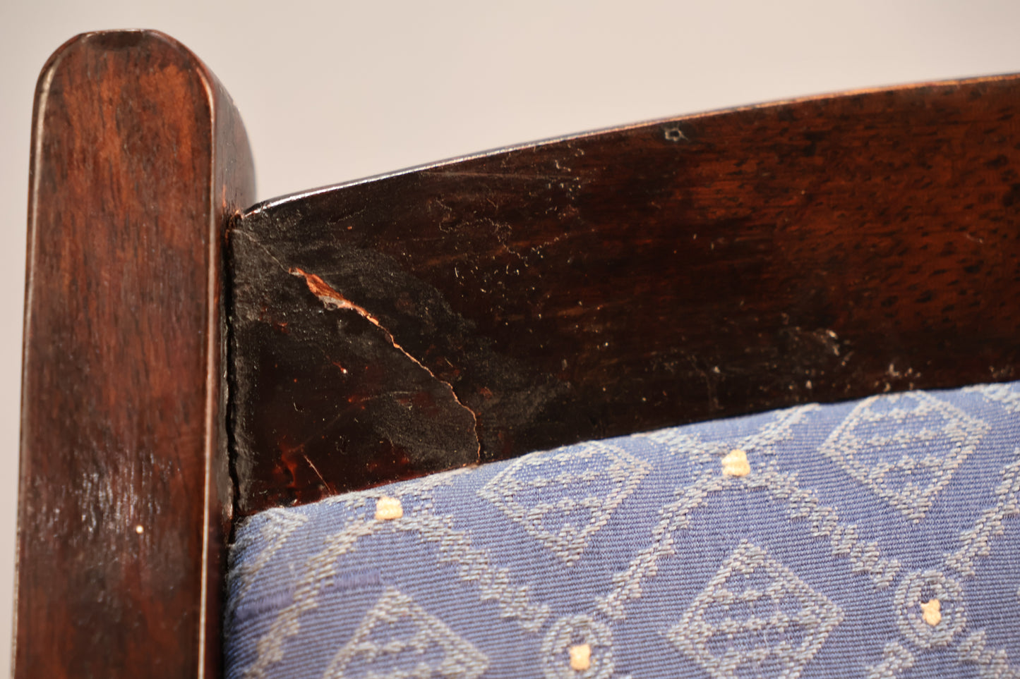Rosewood & Blue Side Chair
