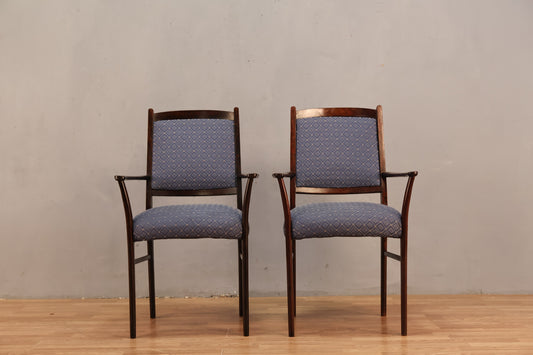 Rosewood & Blue Armchair - ONLINE ONLY