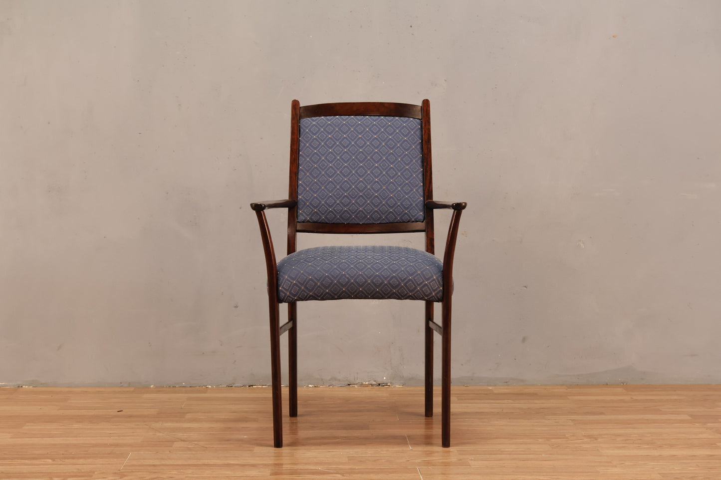 Rosewood & Blue Armchair - ONLINE ONLY