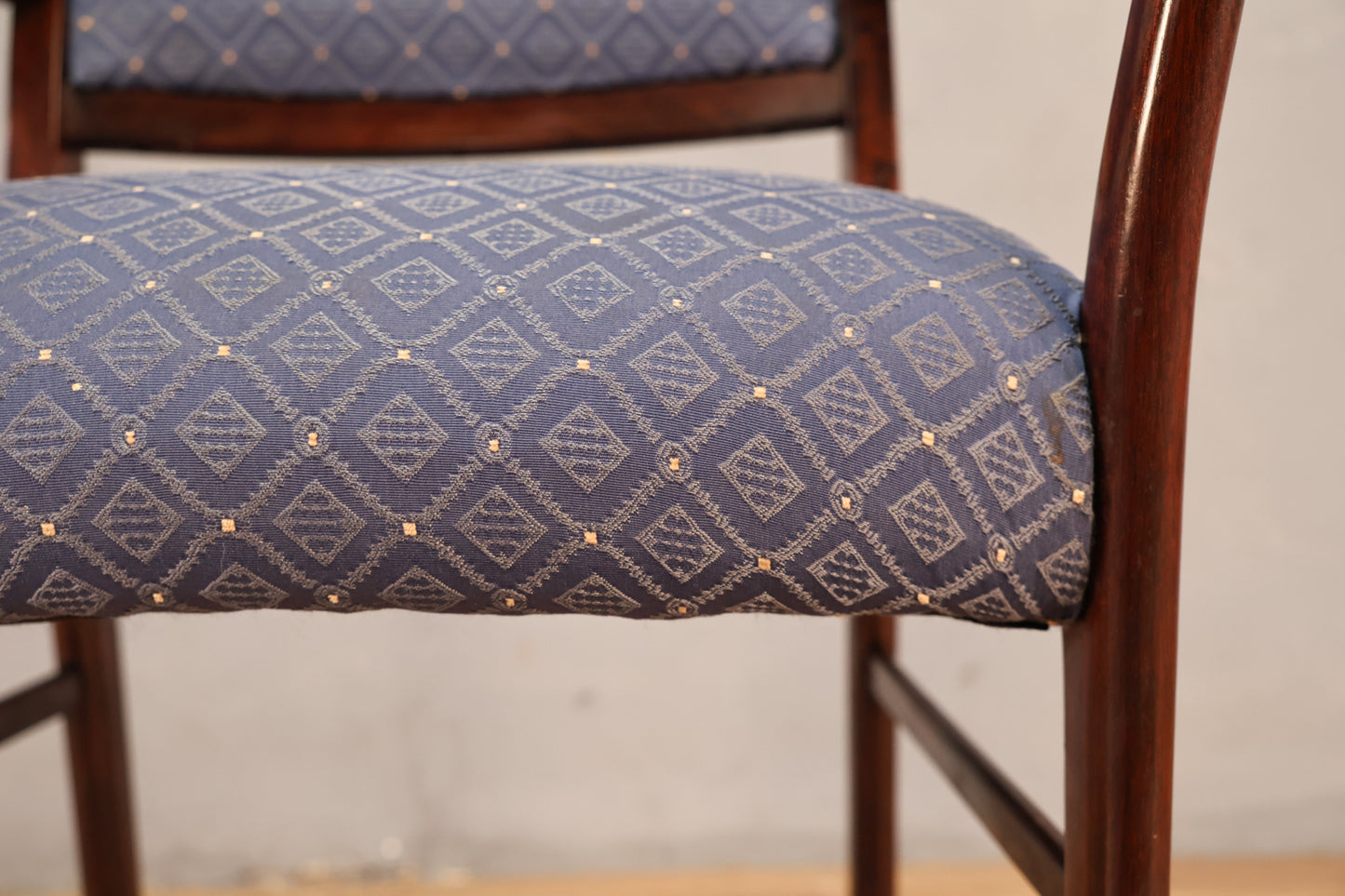 Rosewood & Blue Armchair - ONLINE ONLY