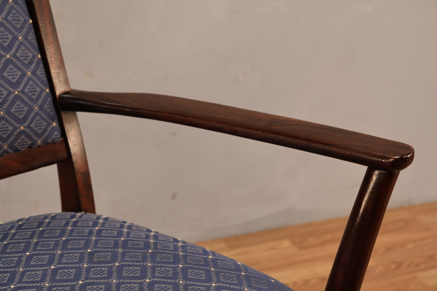 Rosewood & Blue Armchair - ONLINE ONLY