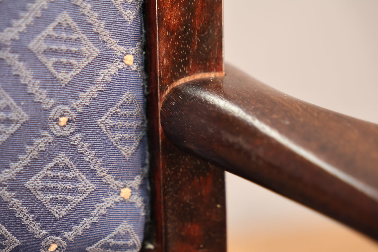 Rosewood & Blue Armchair - ONLINE ONLY