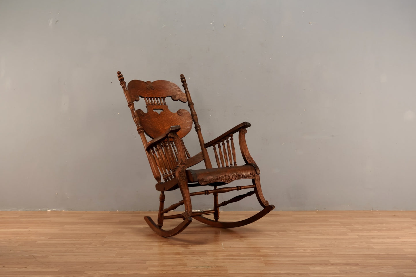 Antique Tiger Oak Rocking Chair
