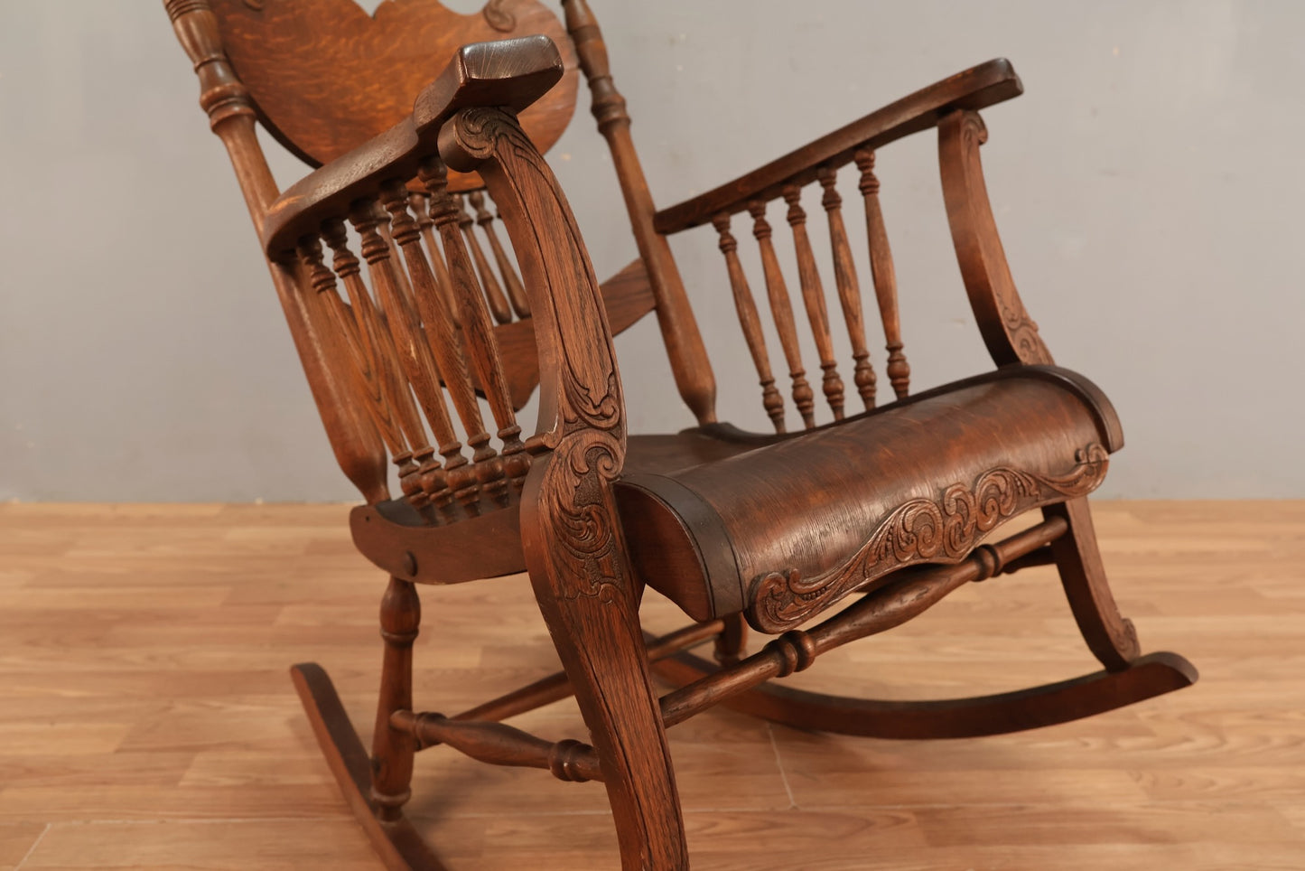 Antique Tiger Oak Rocking Chair