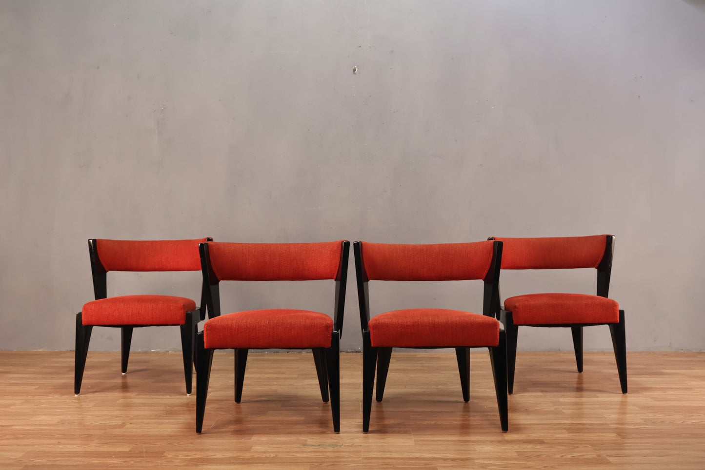 James Mont Black Lacquer & Scarlet Chair