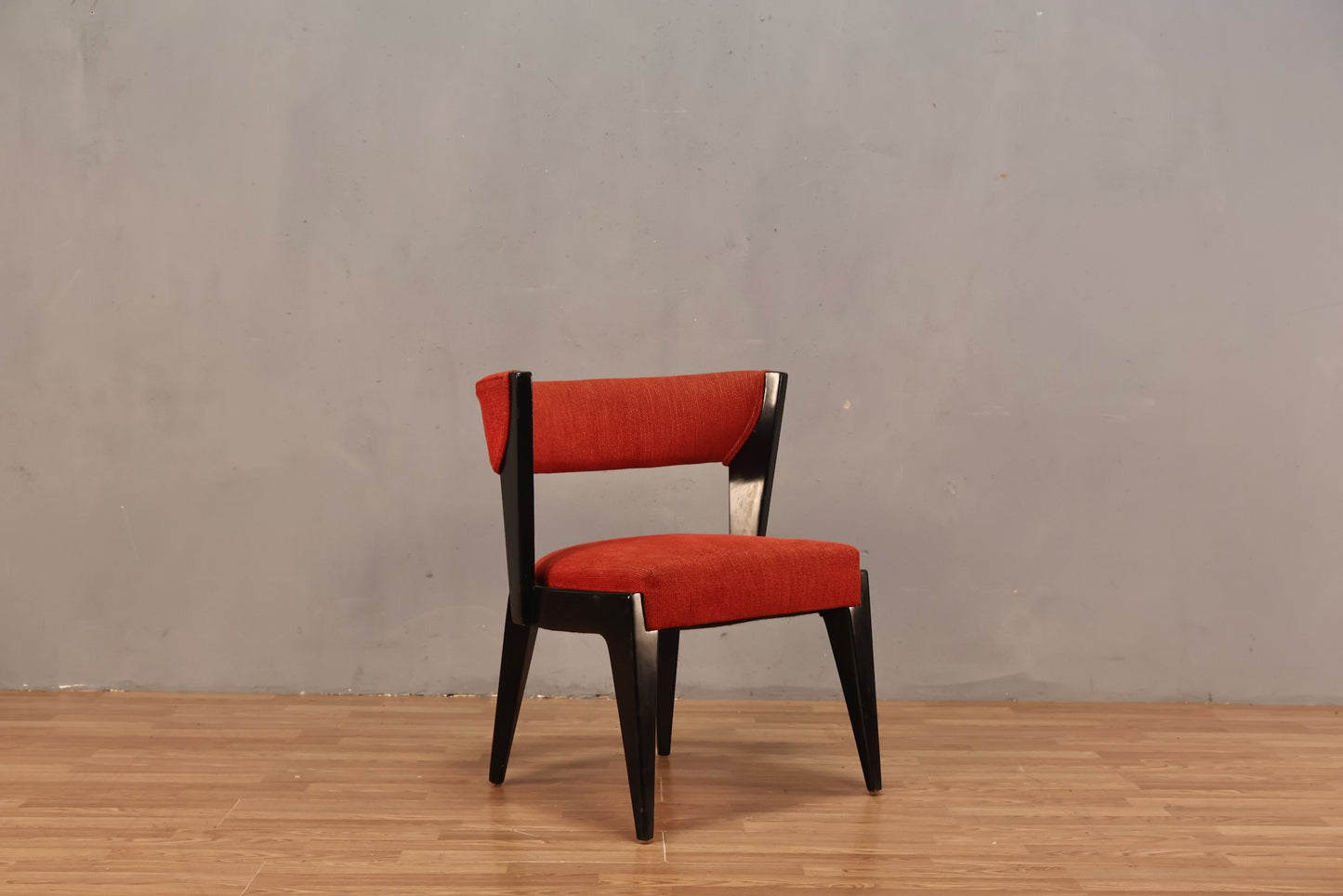 James Mont Black Lacquer & Scarlet Chair