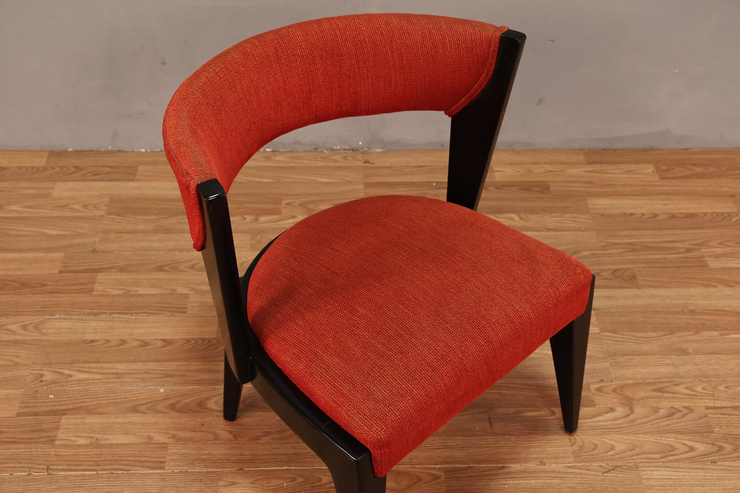 James Mont Black Lacquer & Scarlet Chair