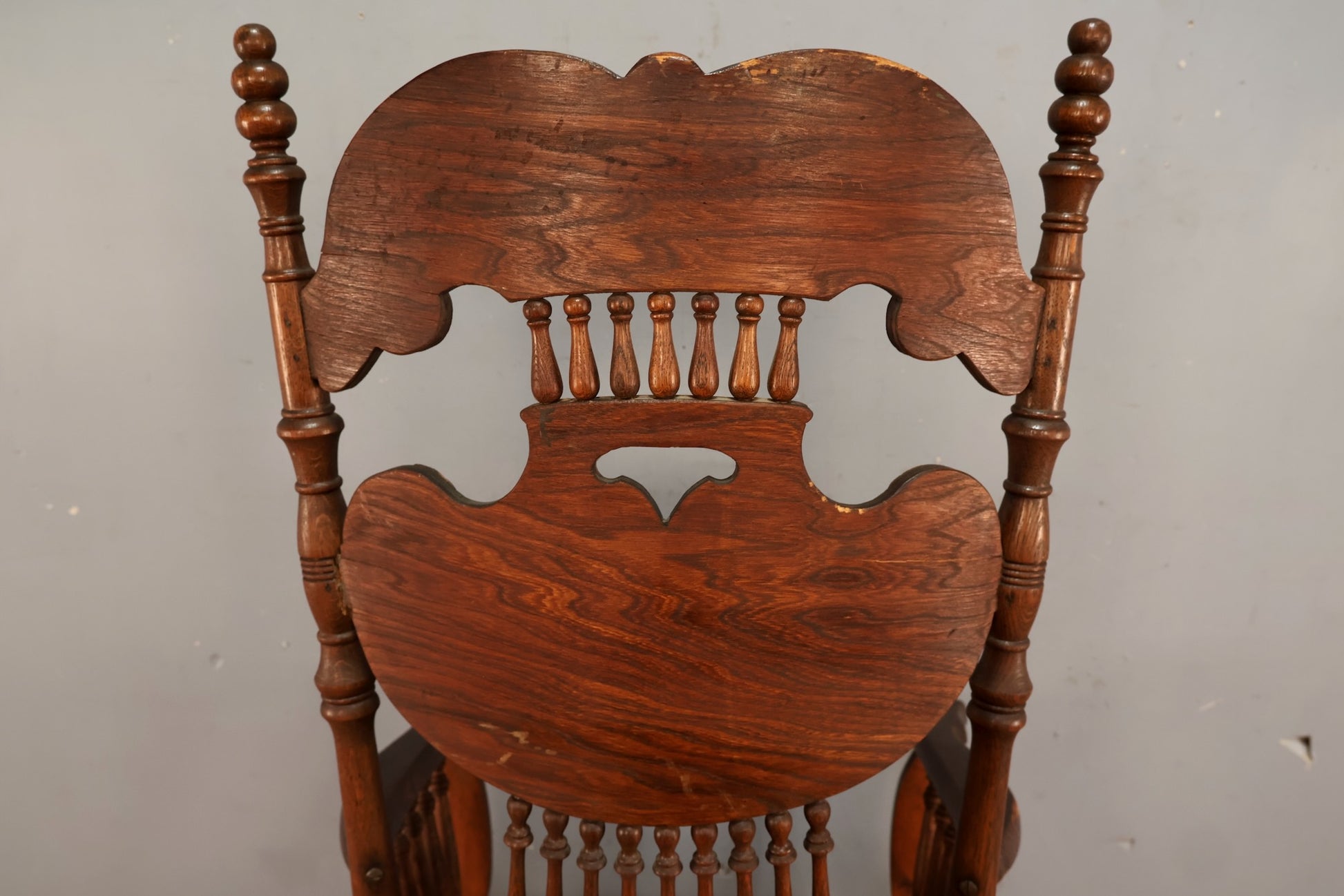 art nouveau antique peace lily carved oak rocking chair Antique Tiger Oak Rocking Chair