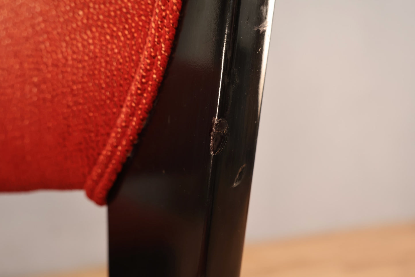 James Mont Black Lacquer & Scarlet Chair