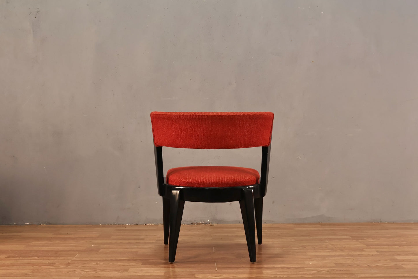 James Mont Black Lacquer & Scarlet Chair