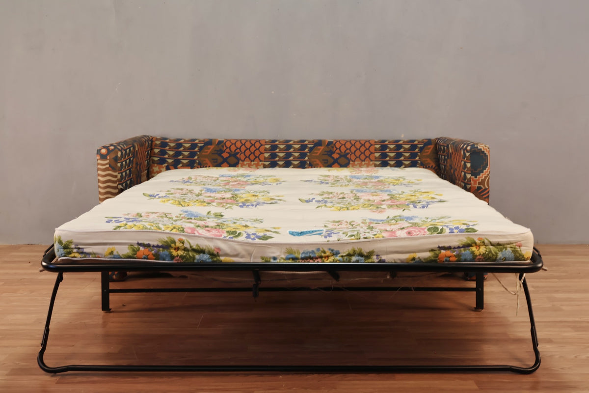 Mid Century "Desert Blues" Sleeper Loveseat - ONLINE ONLY