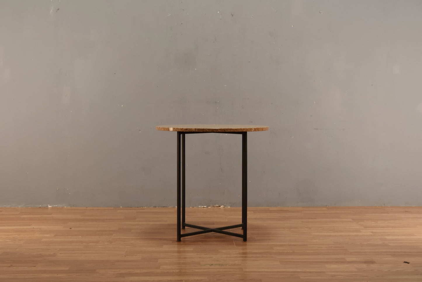 Granite & Iron Round End Table - ONLINE ONLY