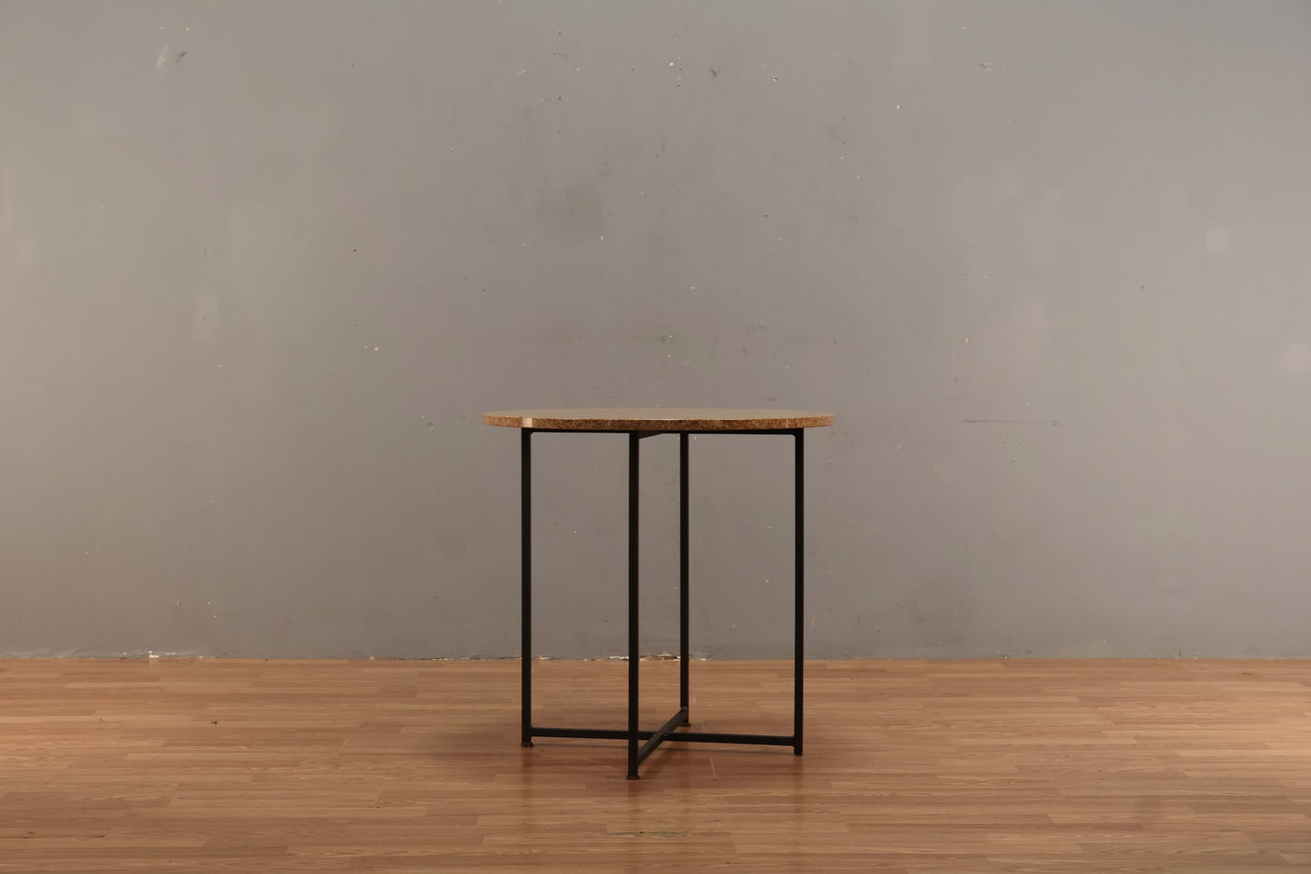 Granite & Iron Round End Table - ONLINE ONLY