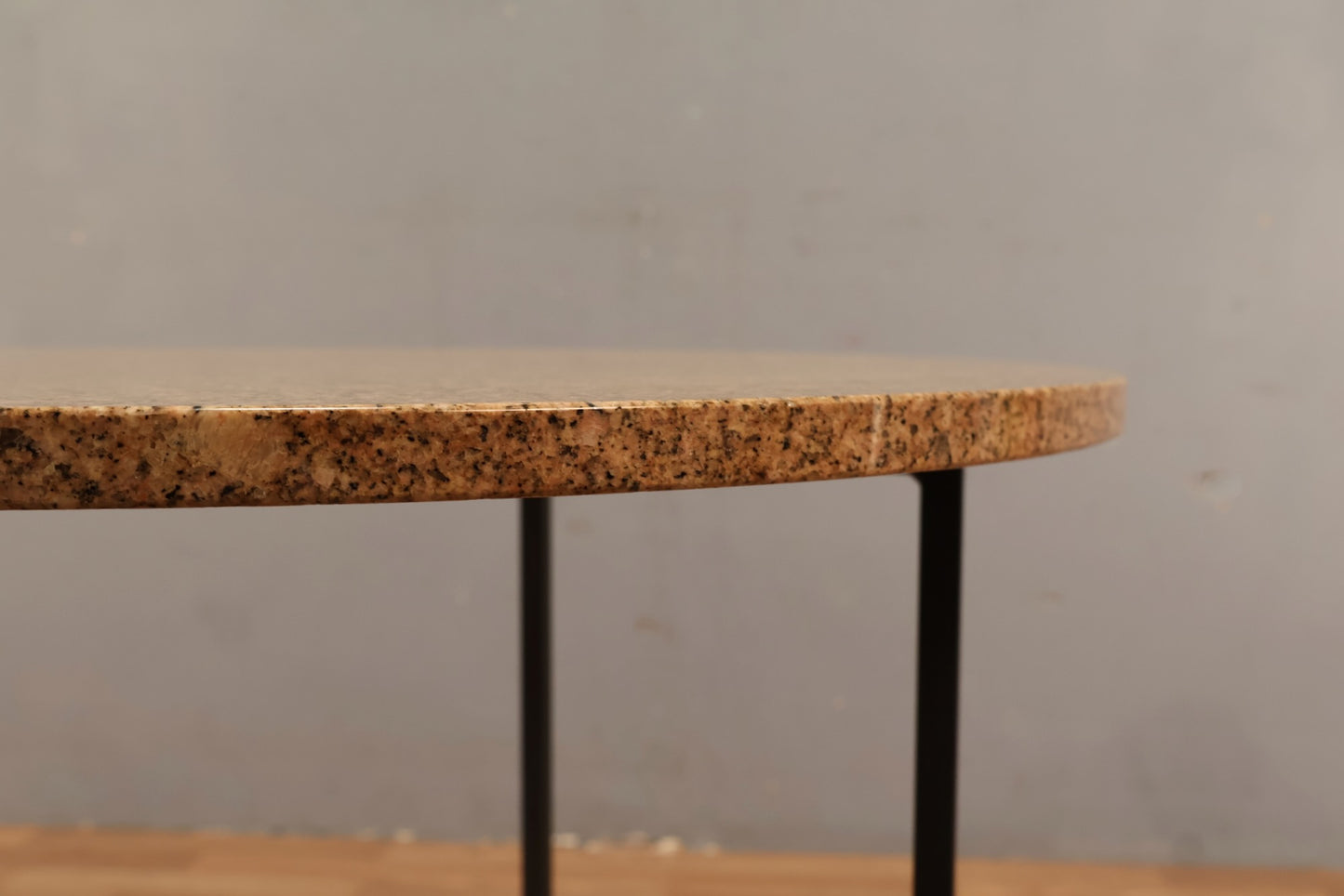 Granite & Iron Round End Table - ONLINE ONLY