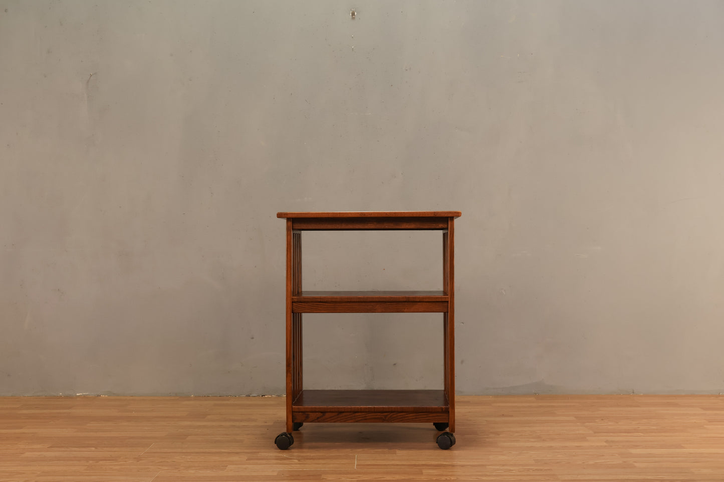 Oak Slatted 3-Tier Cart