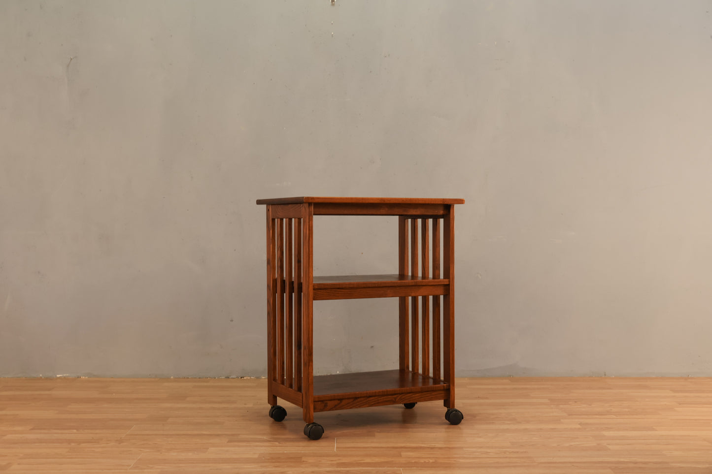 Oak Slatted 3-Tier Cart