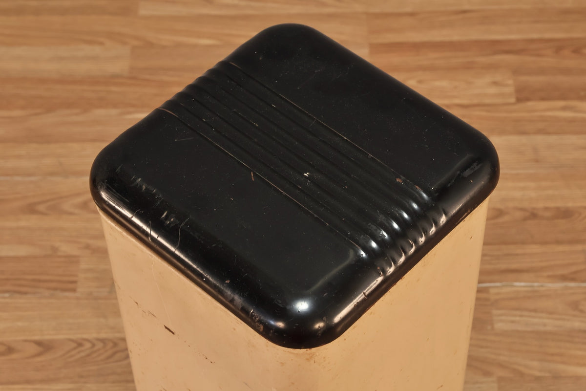Deco Cream & Black Trash Can - ONLINE ONLY