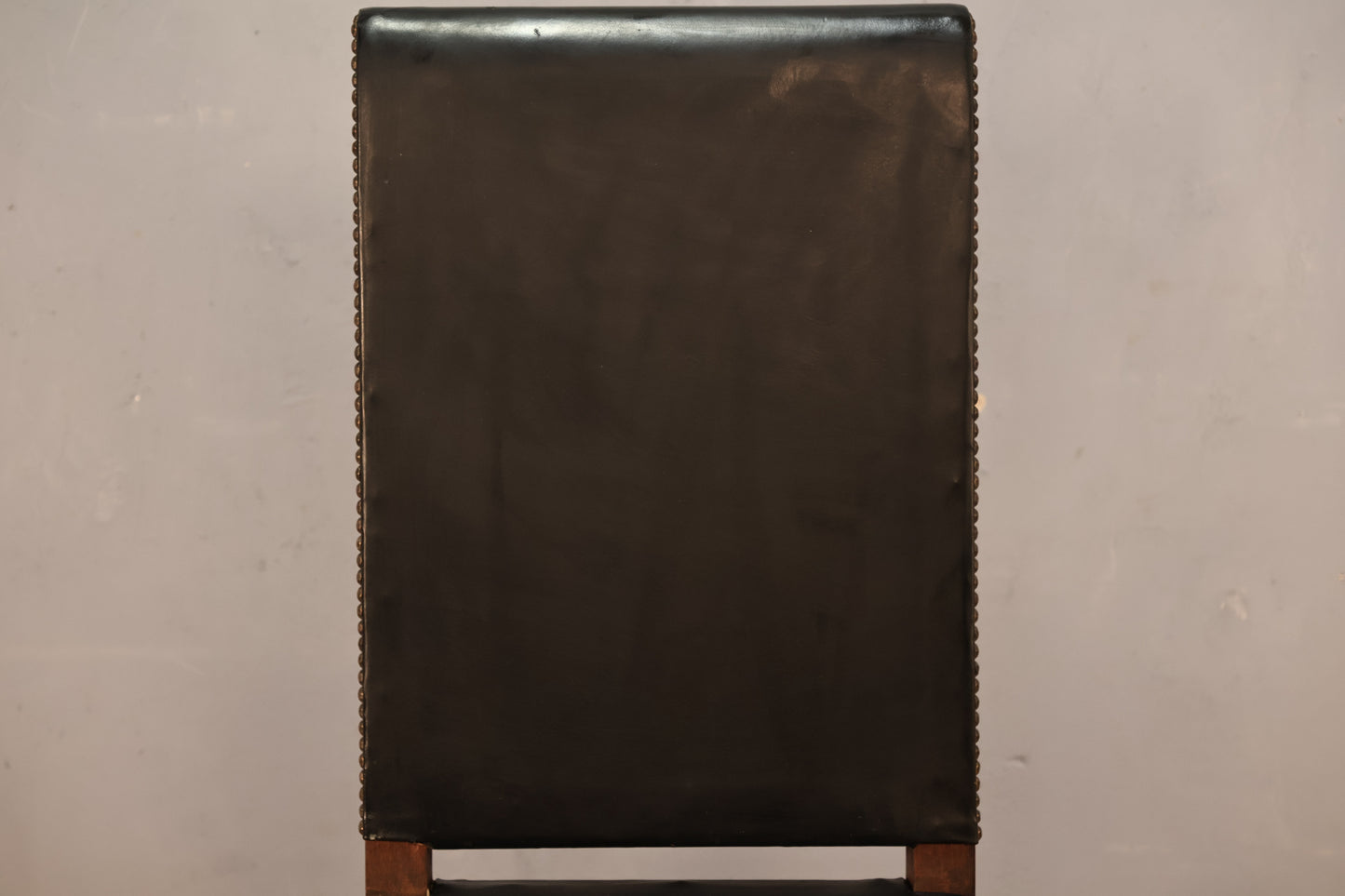 Carved Wood & Leather Side Chair