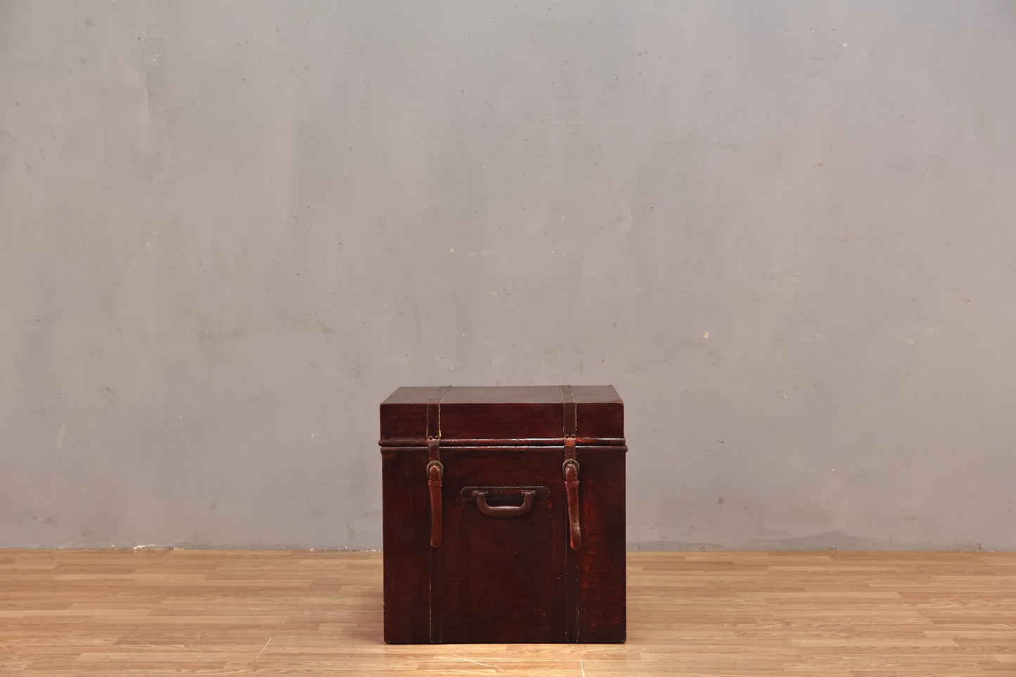 Oxblood Leather Cube Trunk