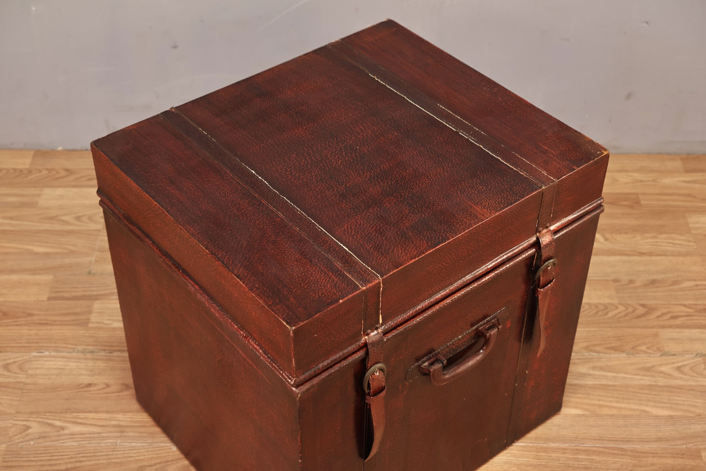 Oxblood Leather Cube Trunk
